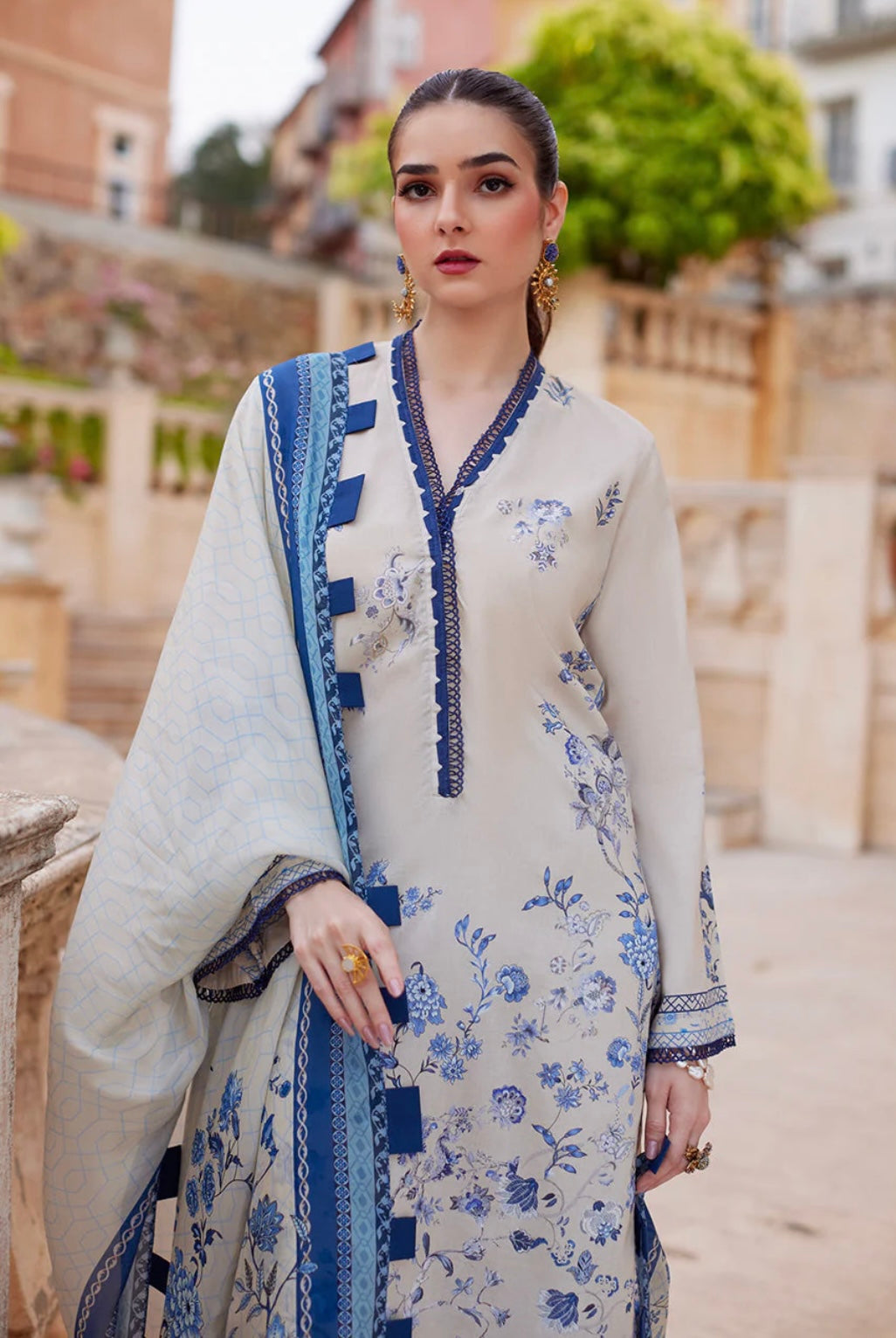 NIDA AZWER LUXURY LAWN’24 | COBALT ELEGANCE