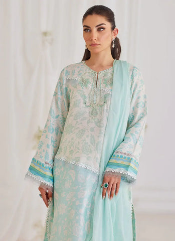 FARAH TALIB AZIZ LUXE SILK PRET’24 | CARMAN AQUA SHIRT AND DUPATTA
