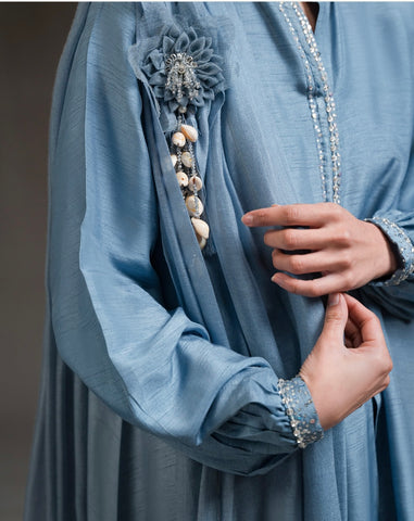 AMMARA KHAN GLITZ’24 |CLOUDY SKIES GHARARA PANT SET