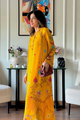 SANA SAFINAZ RAW SILK PRINTED KAFTAN | SS26STP742