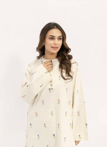HASSAL SPRING SUMMER’24 | OFF WHITE SET WITH FLORAL EMBROIDERY