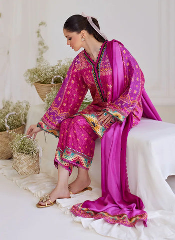 FARAH TALIB AZIZ LUXE SILK PRET’24 | LUZ MAGENTA SHIRT AND DUPATTA