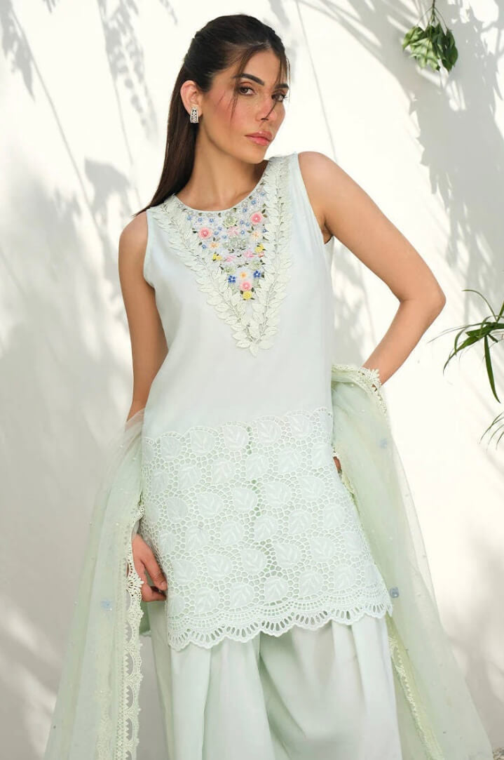 FARIDA HASAN SUMMER HIGH’24 | MINT FLORALS WITH PANTS