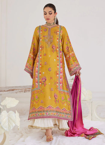 FARAH TALIB AZIZ LUXE SILK PRET’24 | PALMIRA MUSTARD SHIRT AND DUPATTA