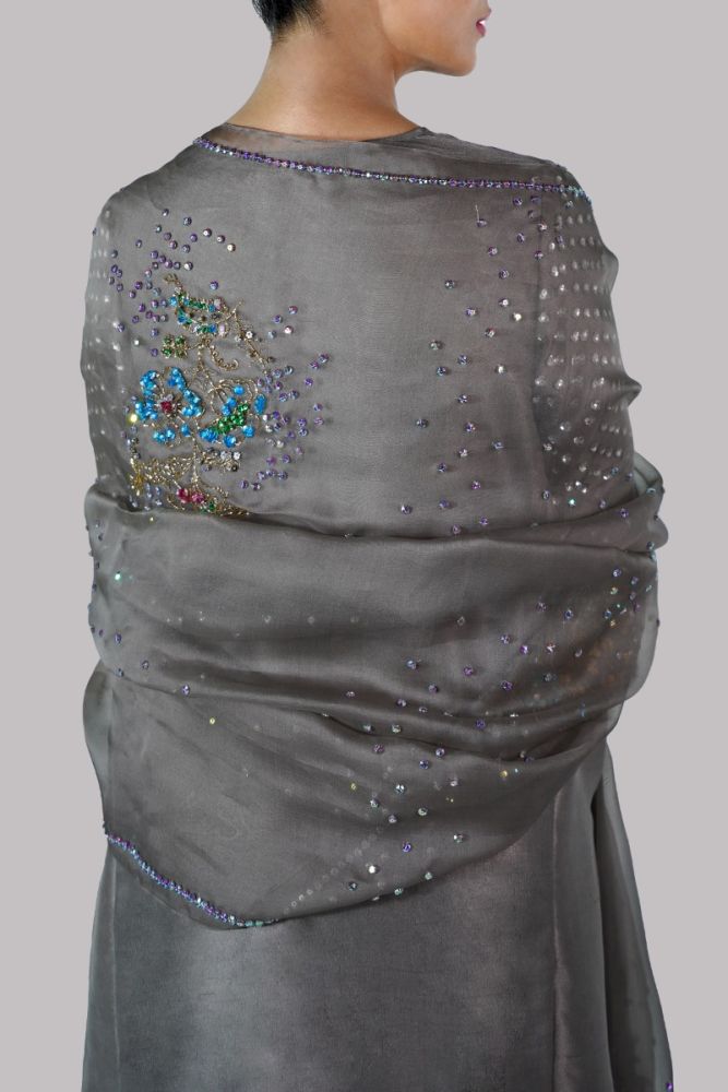 MUSE LUXE | TAUPE GREY EMBELLISHED SET