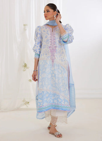 FARAH TALIB AZIZ LUXE PRET’24 | AURELIA ICE BLUE SHIRT & DUPATTA
