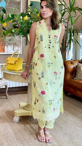 FARIDA HASAN | LEMON CHERRY LONG WITH SHALWAR