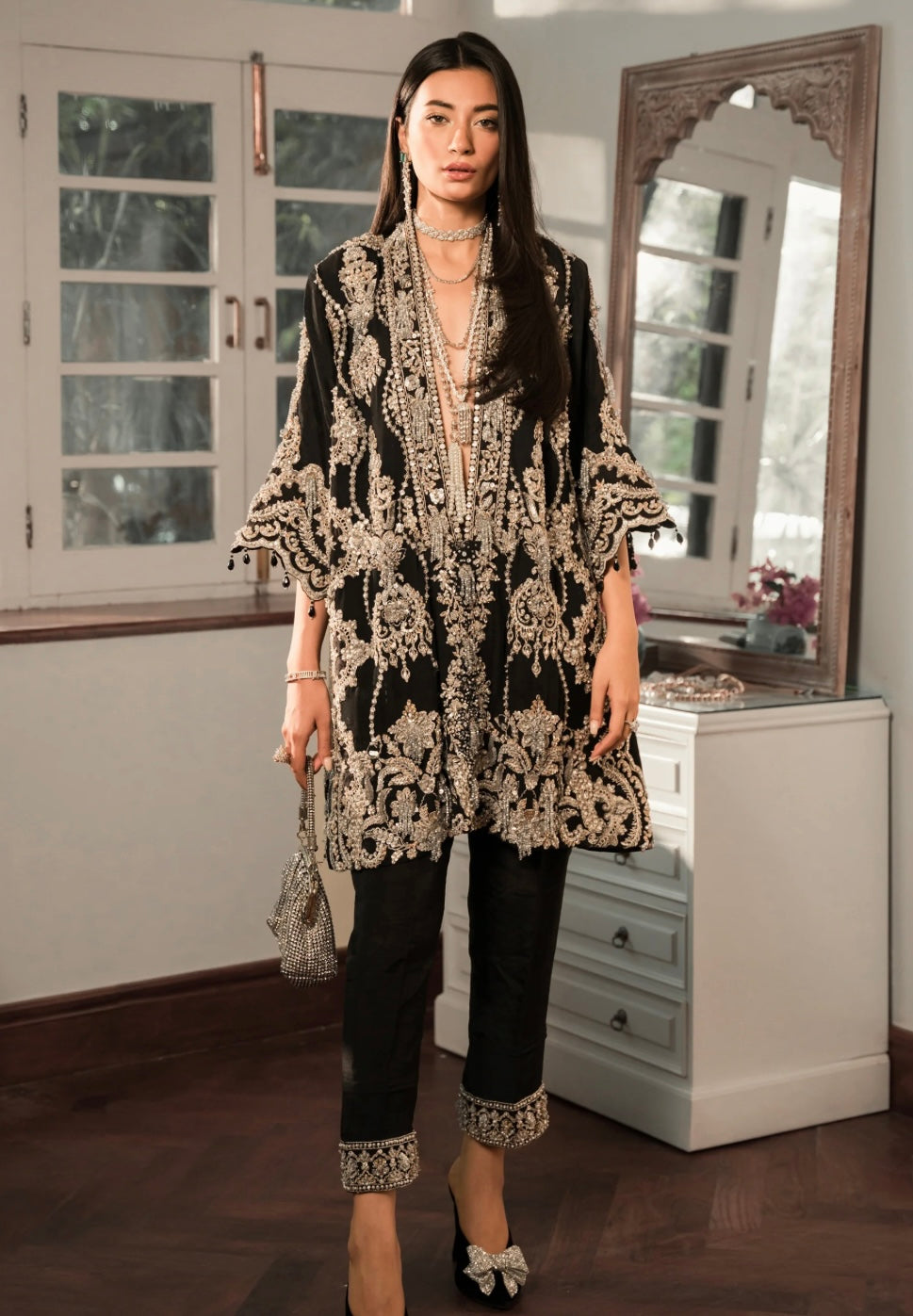 AMMARA KHAN LUXURY FORMALS’24 | BLACK JEWELLED BEAUTY