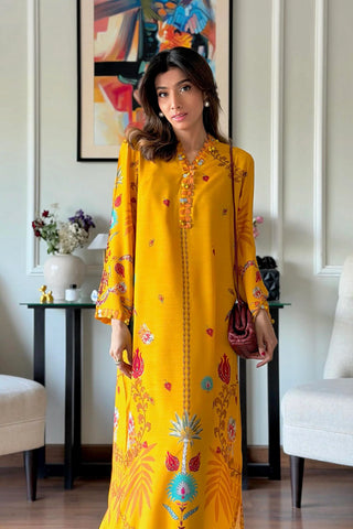 SANA SAFINAZ RAW SILK PRINTED KAFTAN | SS26STP742