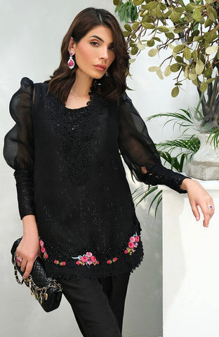 FARIDA HASAN SUMMER HIGH’24 | BLACK SPARKLE ROSE WITH PANTS