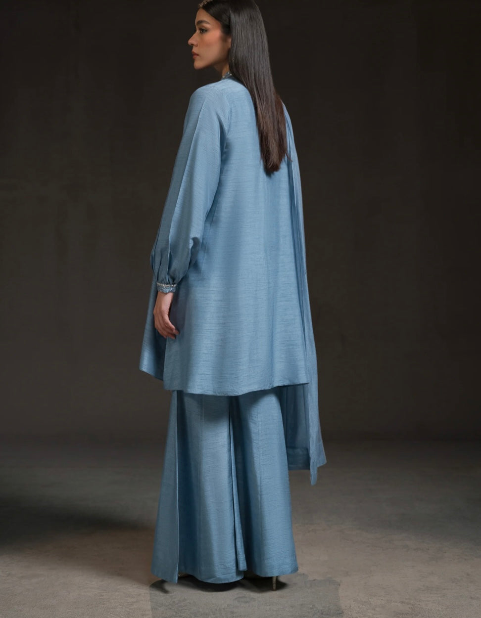 AMMARA KHAN GLITZ’24 |CLOUDY SKIES GHARARA PANT SET