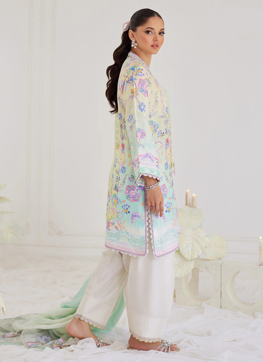 FARAH TALIB AZIZ LUXE SILK PRET’24 | PAZ AQUA SHIRT AND DUPATTA