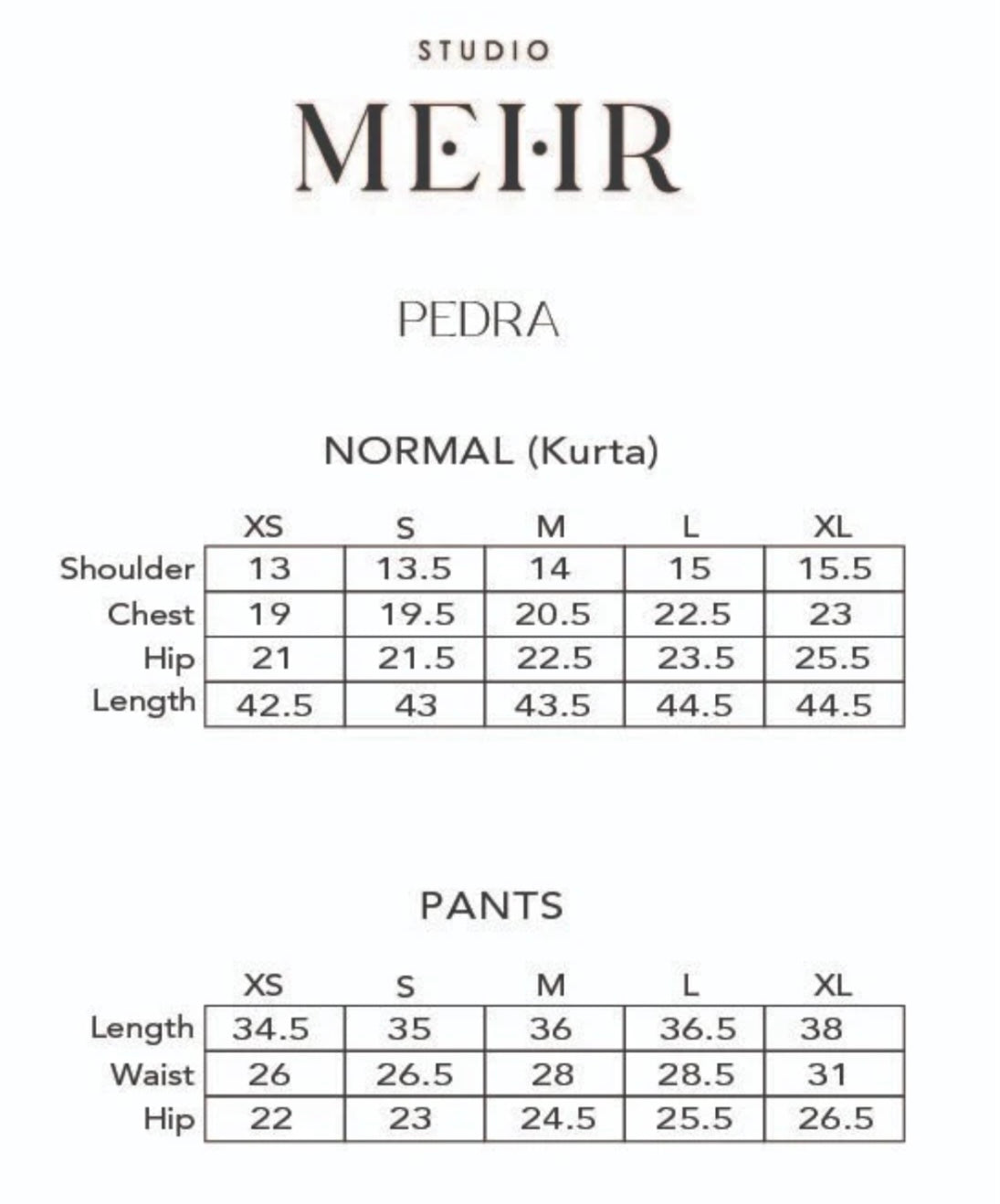 STUDIO MEHR | PEDRA MATCHING SET