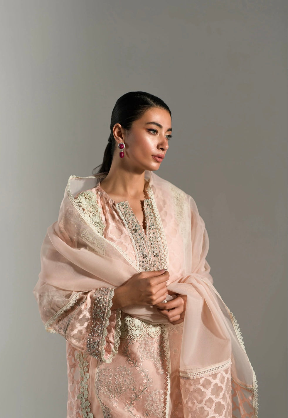 AMMARA KHAN LILY’24 | PASTEL PEACH SET