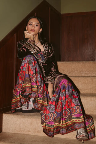 AMMARA KHAN ‘THE OVERTURE’26 | AK PRINT & VELVET GHARARA SET
