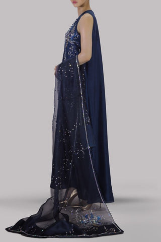 MUSE LUXE | BLUE IRIS EMBELLISHED MAXI SET