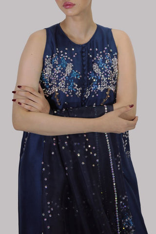 MUSE LUXE | BLUE IRIS EMBELLISHED MAXI SET