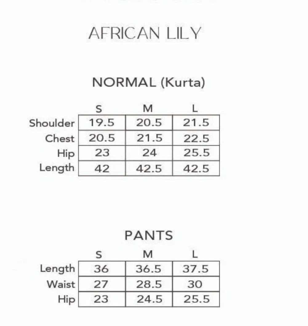 STUDIO MEHR | AFRICAN LILY MATCHING SET