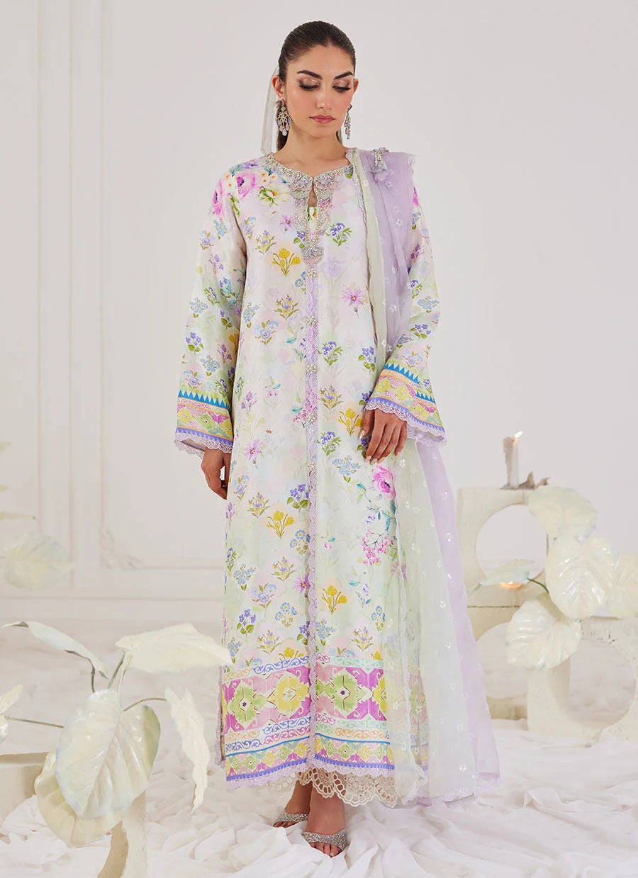 FARAH TALIB AZIZ LUXE SILK PRET’24 | ROSARIO SHIRT AND PRE DRAPED DUPATTA