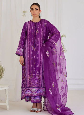 FARAH TALIB AZIZ LUXE SILK PRET’24 | LIGIA PLUM SHIRT AND DUPATTA