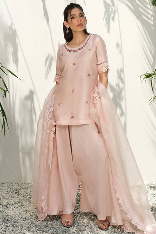 FARIDA HASAN SUMMER HIGH’24 | PINK SILK FLORAL WITH PANTS