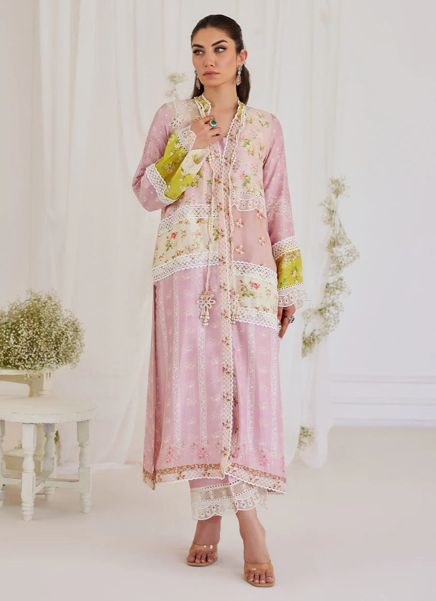 FARAH TALIB AZIZ LUXE SILK PRET’24 | LUCIA PATCHWORK JACKET AND SLIP