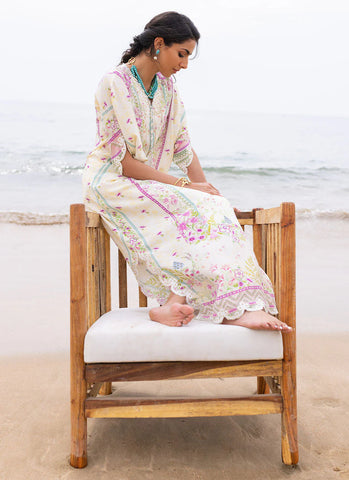 FARAH TALIB AZIZ LUXE SILK PRET’24 | ARIEL IVORY KAFTAN