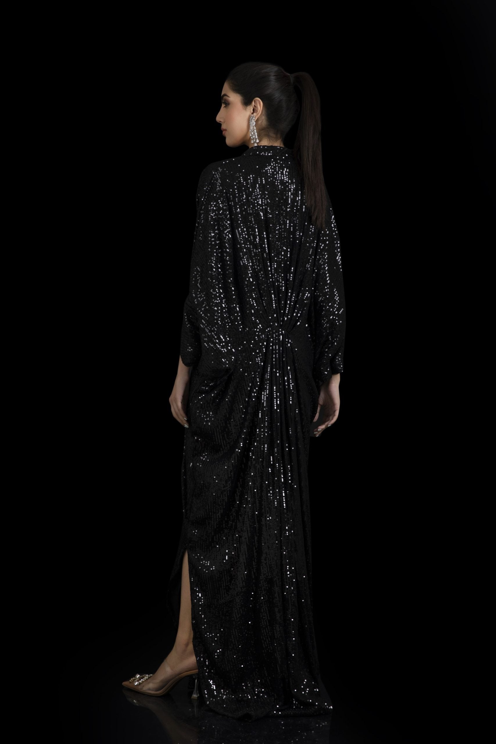 AYESHA SOMAYA KAFTAN | BLACK