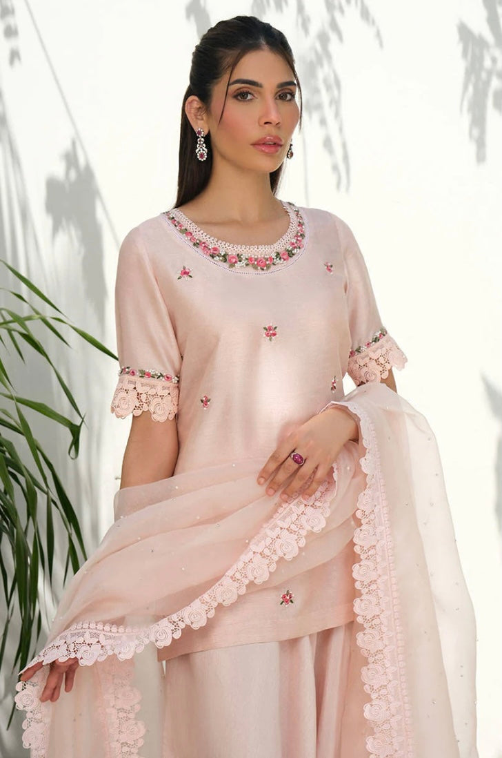 FARIDA HASAN SUMMER HIGH’24 | PINK SILK FLORAL WITH PANTS