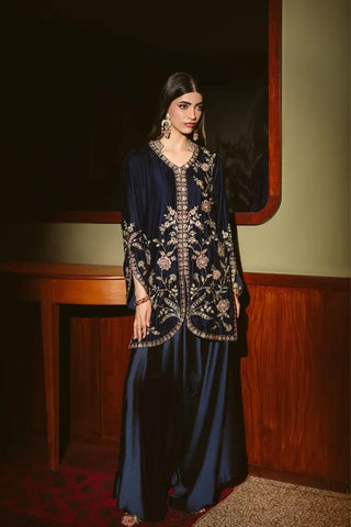 AMMARA KHAN ‘THE OVERTURE’26 | NAVY MIDNIGHT VELVET JACKET SET