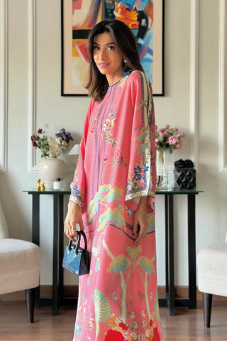 SANA SAFINAZ RAW SILK PRINTED KAFTAN | SS26STP712