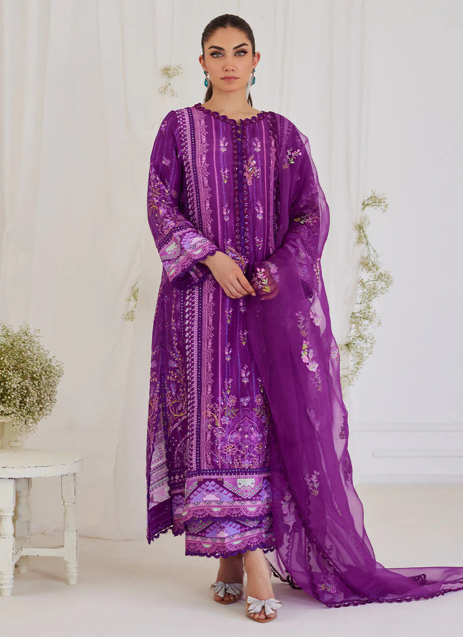 FARAH TALIB AZIZ LUXE SILK PRET’24 | LIGIA PLUM SHIRT AND DUPATTA