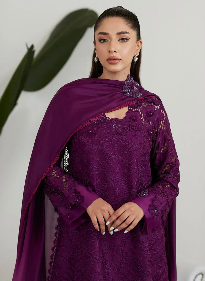 FARAH TALIB AZIZ LUXE PRET’24 | SANGRIA SILK CUTWORK SET