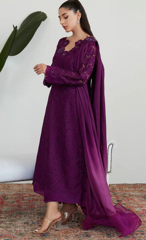FARAH TALIB AZIZ LUXE PRET’24 | SANGRIA SILK CUTWORK SET