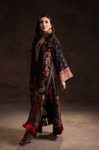 AMMARA KHAN | MULTI TASSEL BLACK KAFTAN