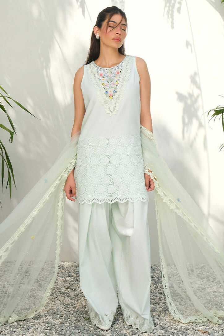 FARIDA HASAN SUMMER HIGH’24 | MINT FLORALS WITH PANTS