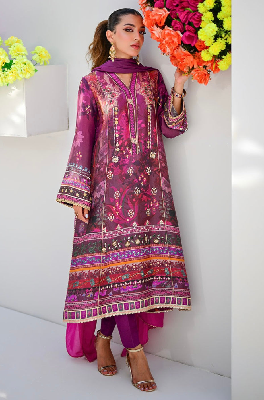 ANSAB JAHANGIR LUXE SILK PRET | DAHLIA