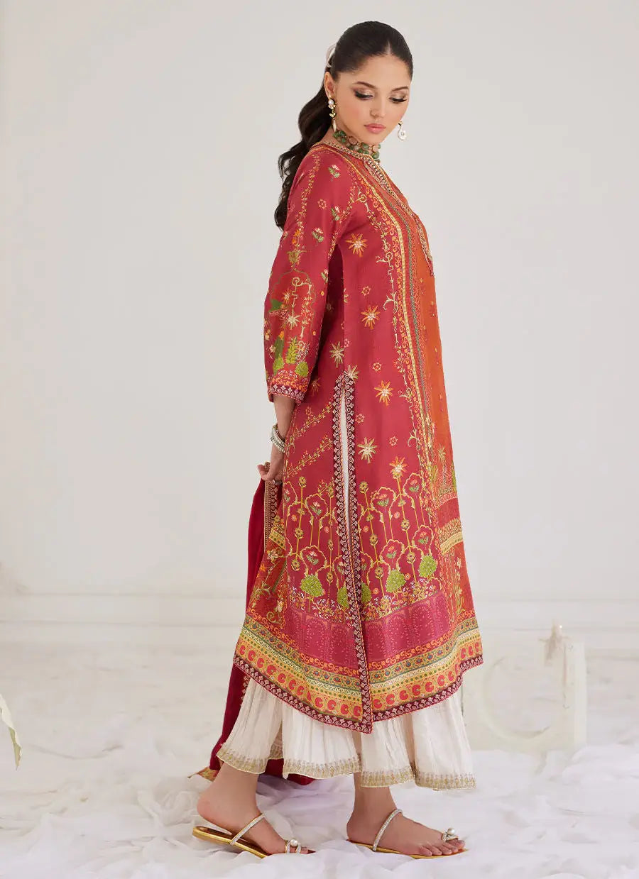 FARAH TALIB AZIZ LUXE SILK PRET’24 | PAULINA RUST SHIRT AND DUPATTA