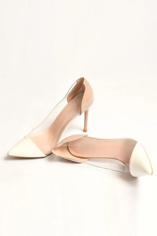 HASSAL | CONSTRAST WHITE PVC HEELS