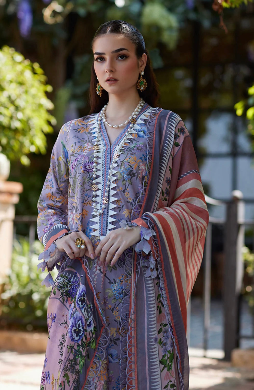 NIDA AZWER LUXURY LAWN’24 | LAVENDER DREAM