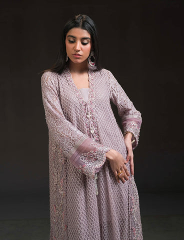 AMMARA KHAN GLITZ VOL 2 | FLOWY LAVENDER LONG SHIRT