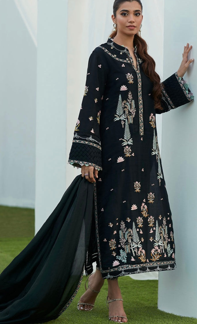 FARAH TALIB AZIZ LUXE PRET’24 | PETRA BLACK EMBROIDERED SET