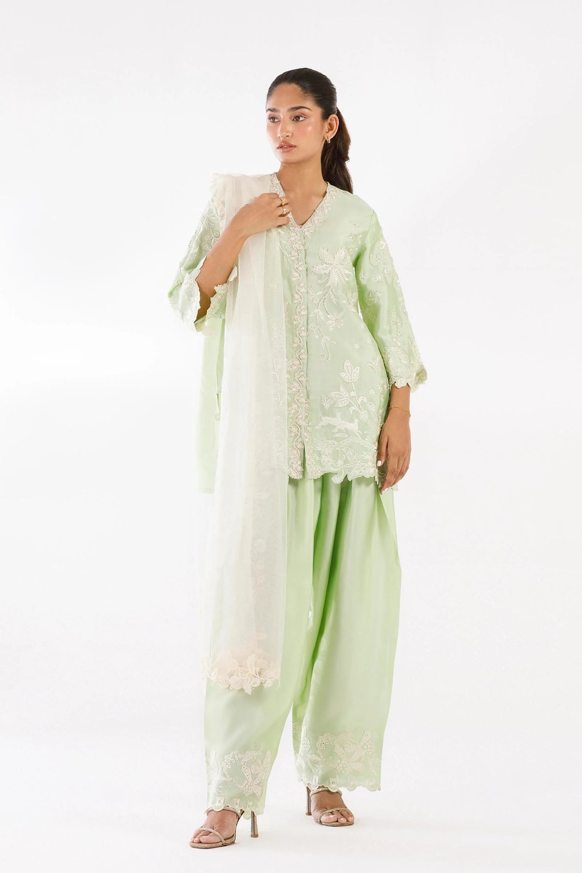 SANA SAFINAZ EMBROIDERED SILK SET | SS26EXE611P2T
