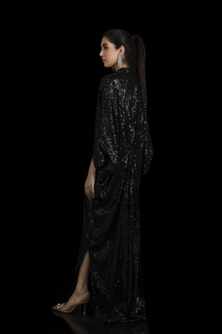 AYESHA SOMAYA KAFTAN | BLACK