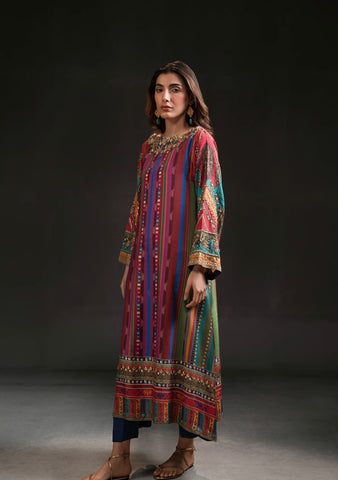 AMMARA KHAN GLITZ’24 | MAGENTA RAINBOW TUNIC SET