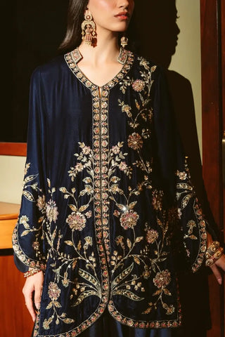 AMMARA KHAN ‘THE OVERTURE’26 | NAVY MIDNIGHT VELVET JACKET SET