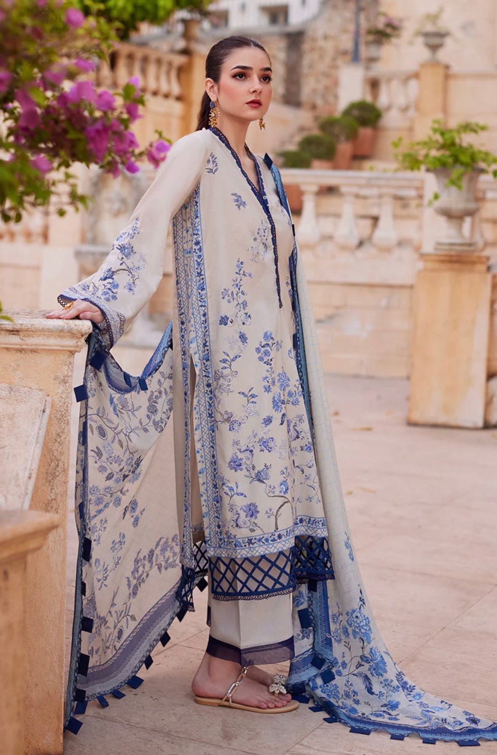 NIDA AZWER LUXURY LAWN’24 | COBALT ELEGANCE