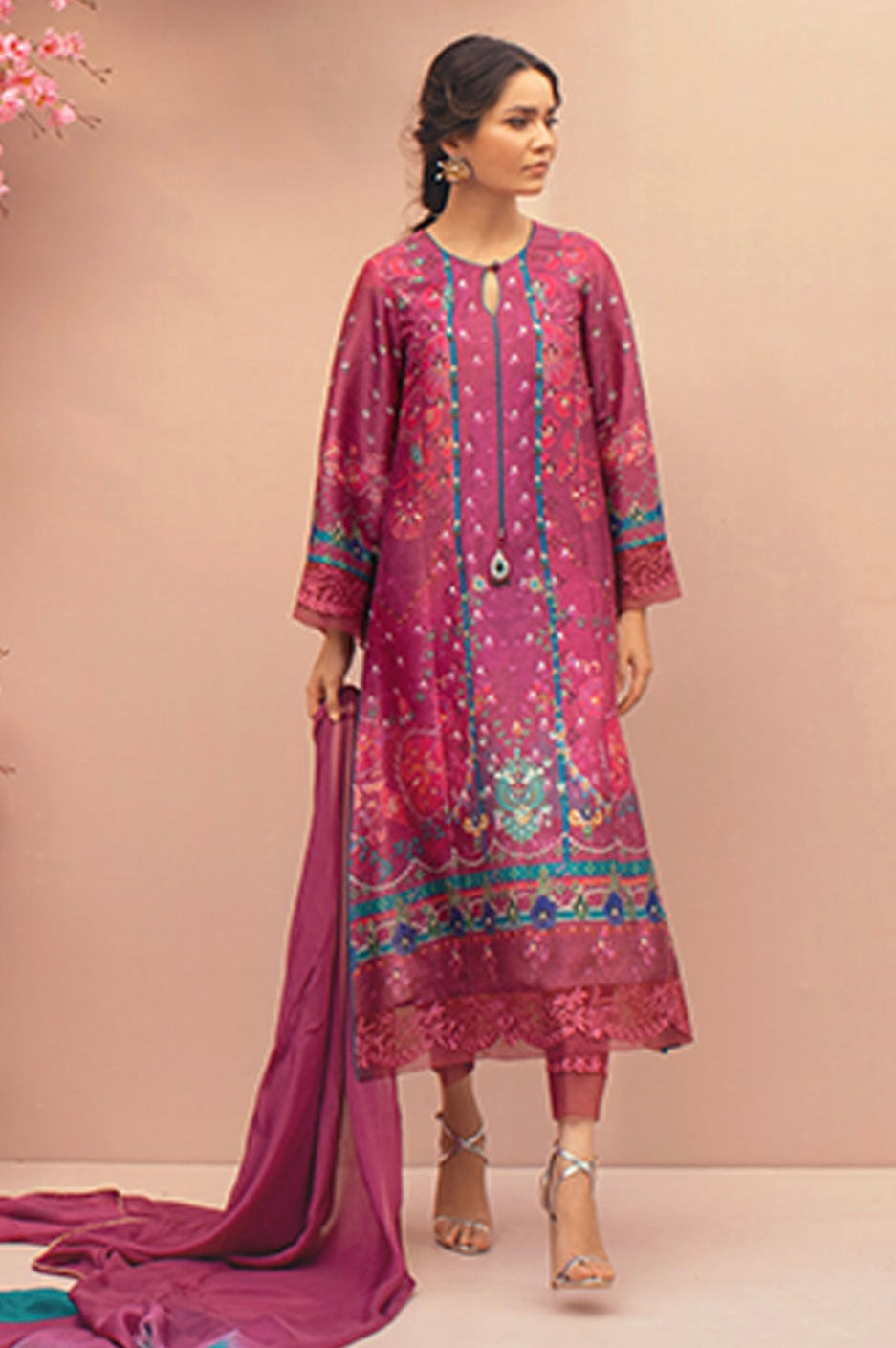 ANSAB JAHANGIR LUXE SILK PRET | MIRROR ROSE
