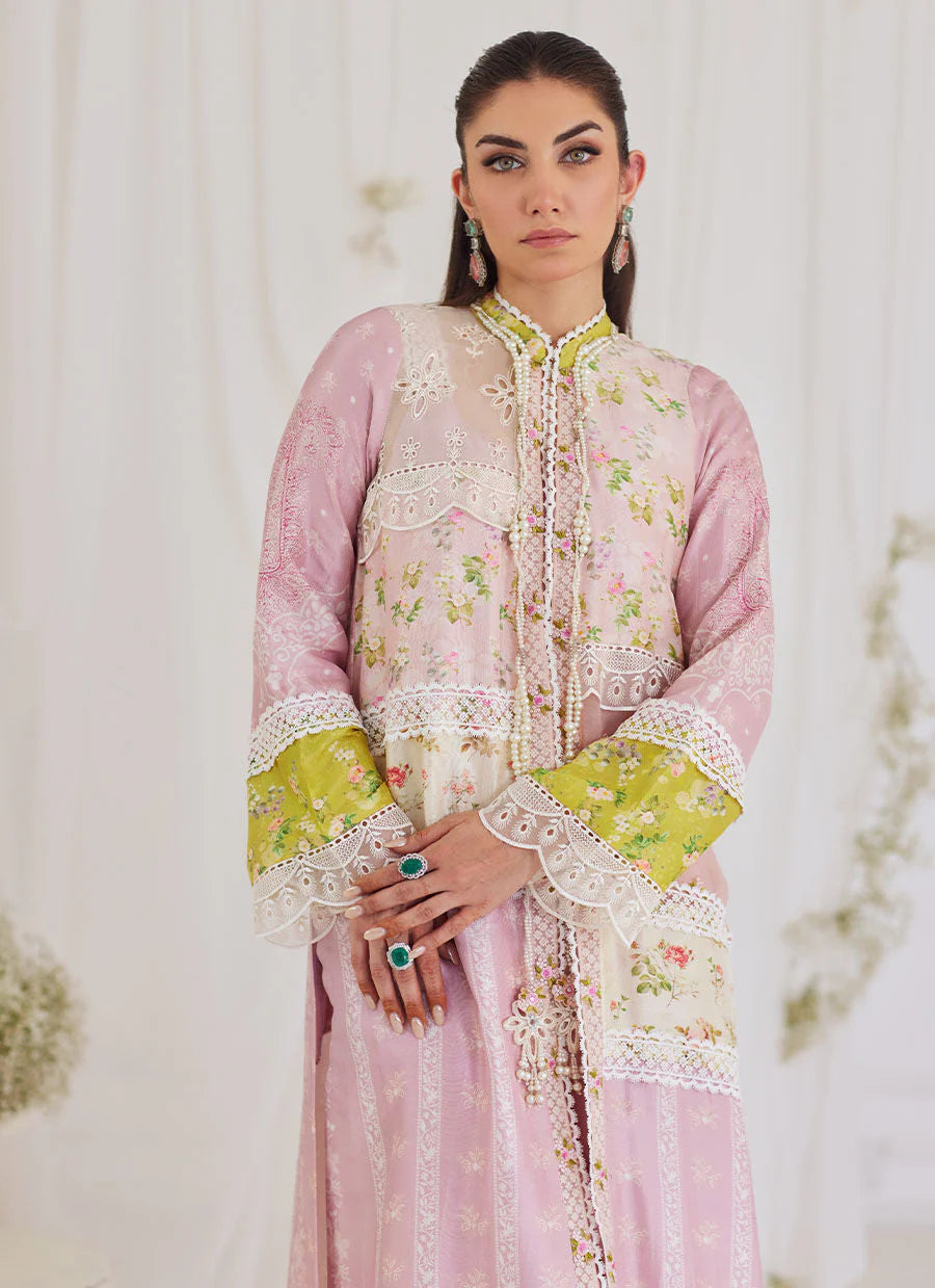 FARAH TALIB AZIZ LUXE SILK PRET’24 | LUCIA PATCHWORK JACKET AND SLIP