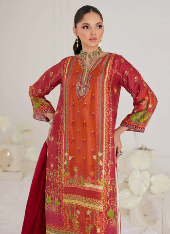 FARAH TALIB AZIZ LUXE SILK PRET’24 | PAULINA RUST SHIRT AND DUPATTA